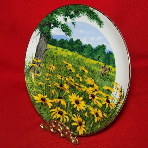 VTG Decorative Plate Royal Windsor Black Eyed Susan Wildflowers of the South Gol - Picture 6 of 12